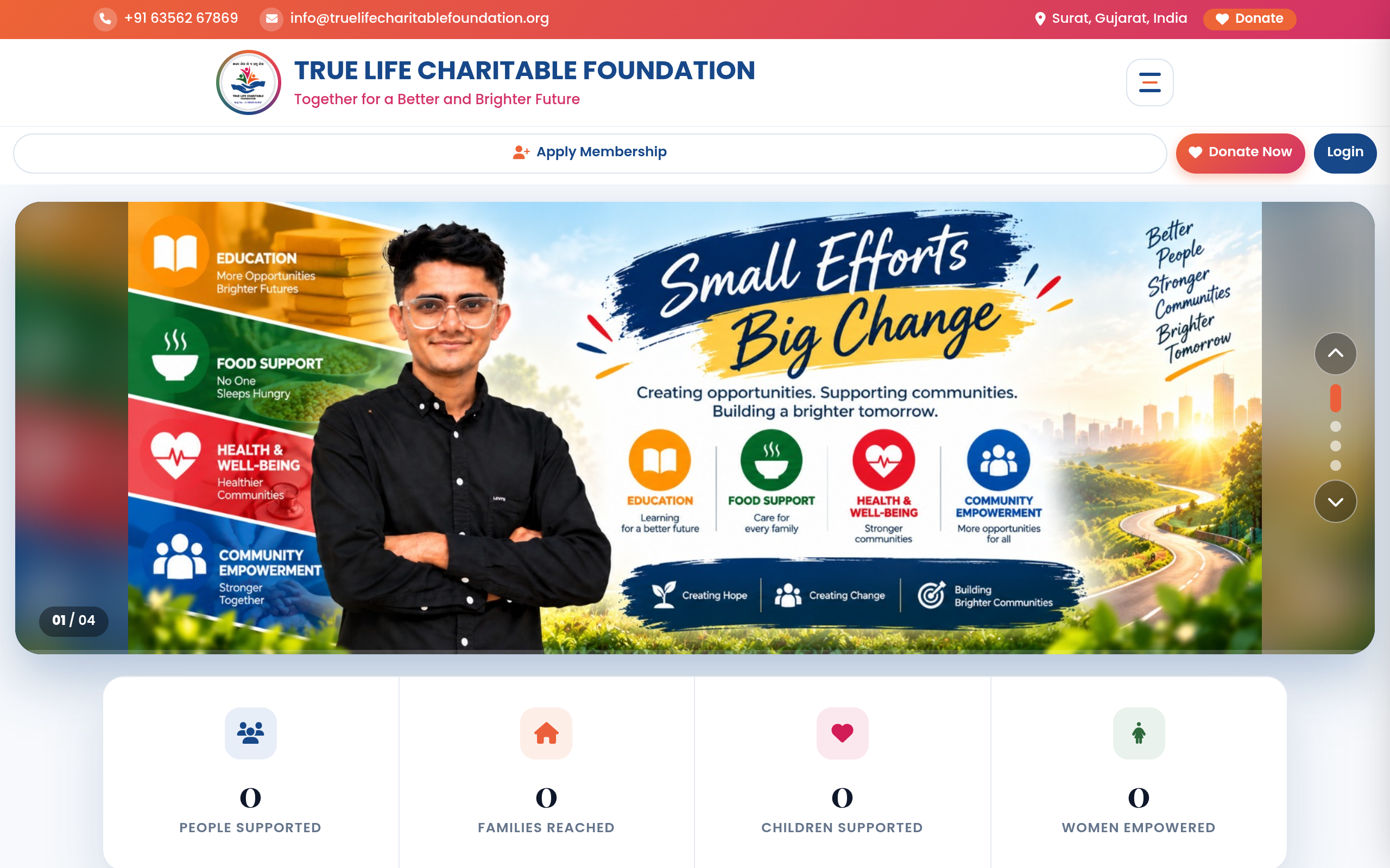 TRUE LIFE CHARITABLE FOUNDATION screenshot